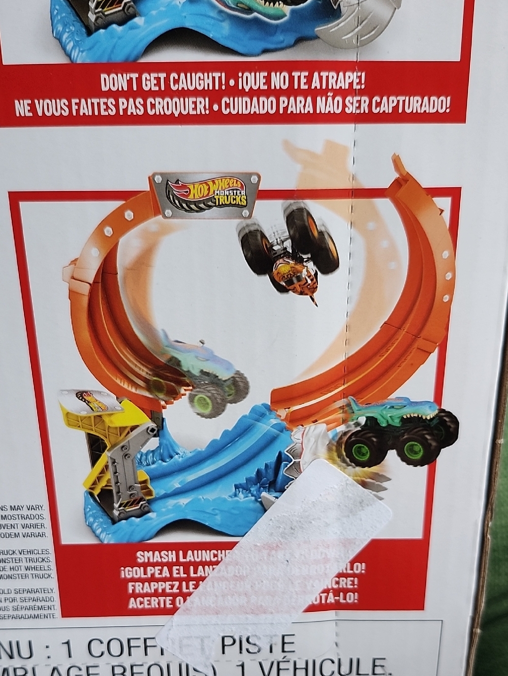 Hit Wheels Spiral Shark Smash Playset - Teal Mega-Wrex Monster Truck - Picture 4 of 7